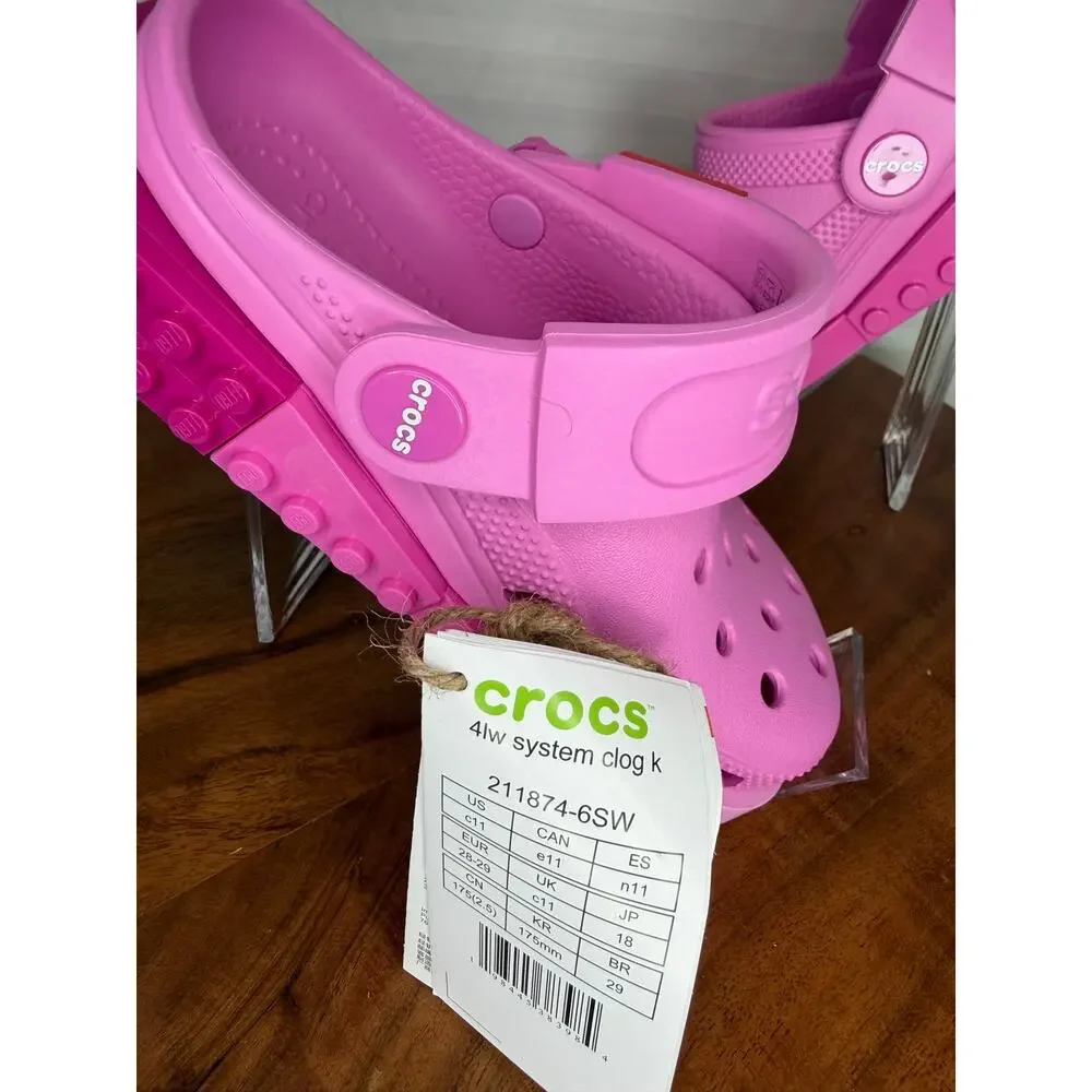 NWT Crocs x LEGO Classic Clog Kids C11 Taffy Pink w/ Box